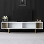 Hanah Home Mueble para TV Blanco y Dorado